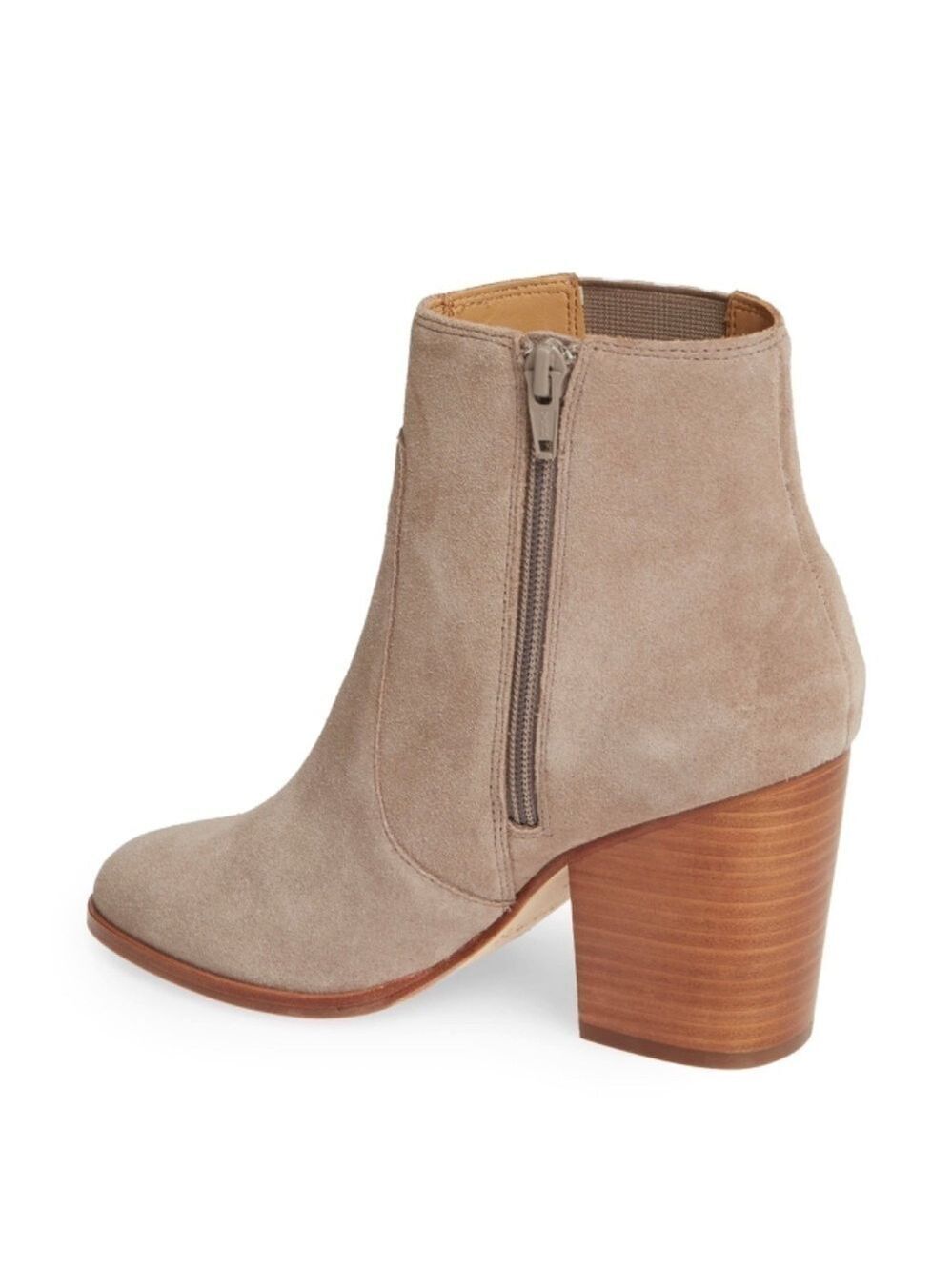 Women’s Soludos Taupe Leather Cowhide Heel Booties 8 US! - Picture 4 of 14